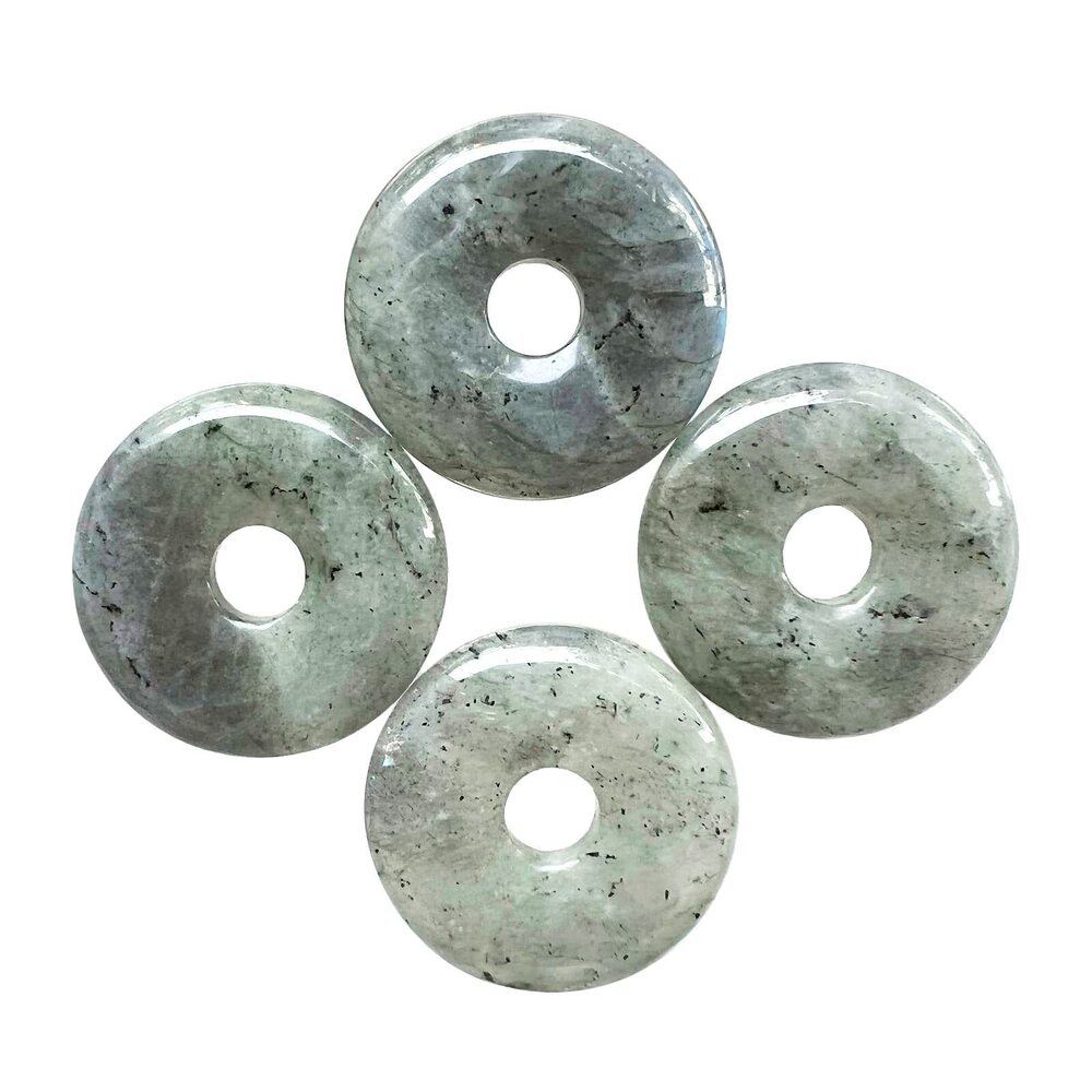 1016 Large Hole 7mm Round Gemstone Disc Lucky Coin Pendant Bead for Jewelry